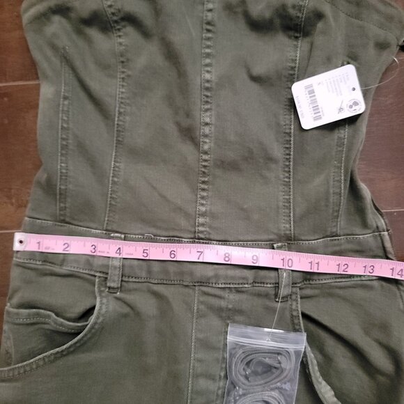 Free People Je Suis Pret Barrel Jumpsuit Womens S Green Casual Corset Boho - Picture 8 of 9